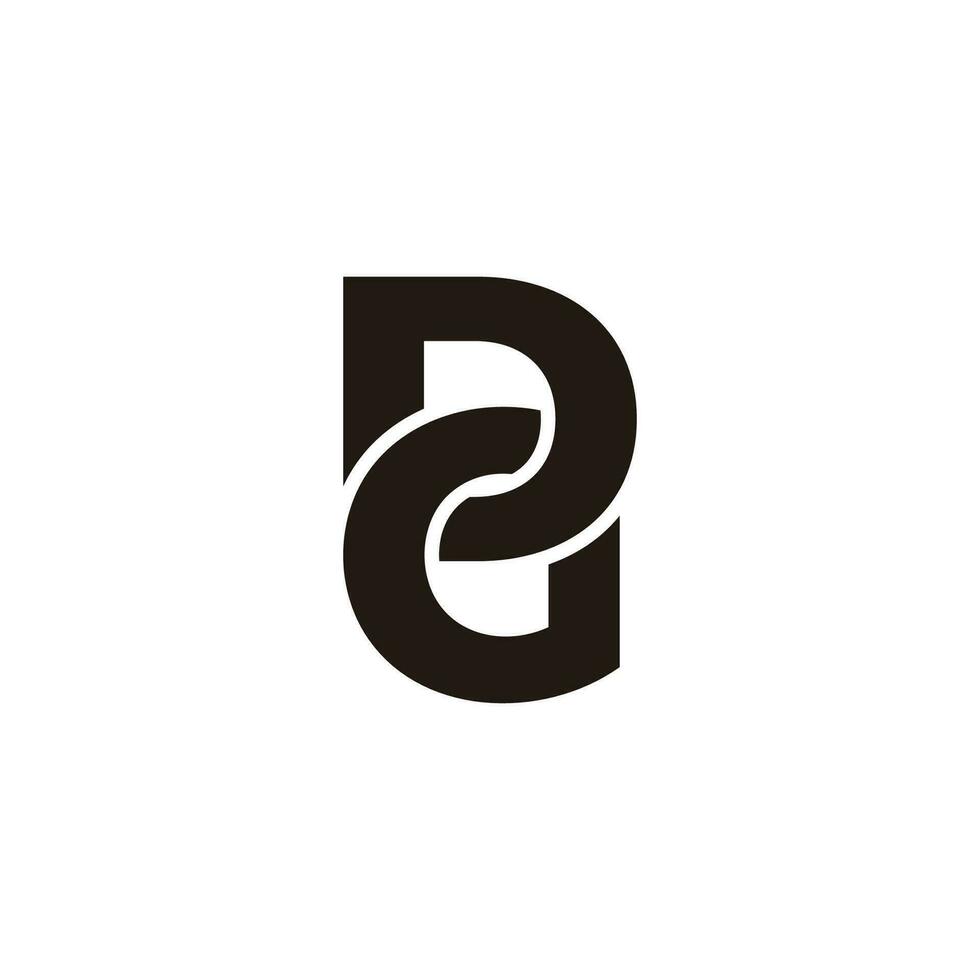 letter dg simple linked chain logo vector
