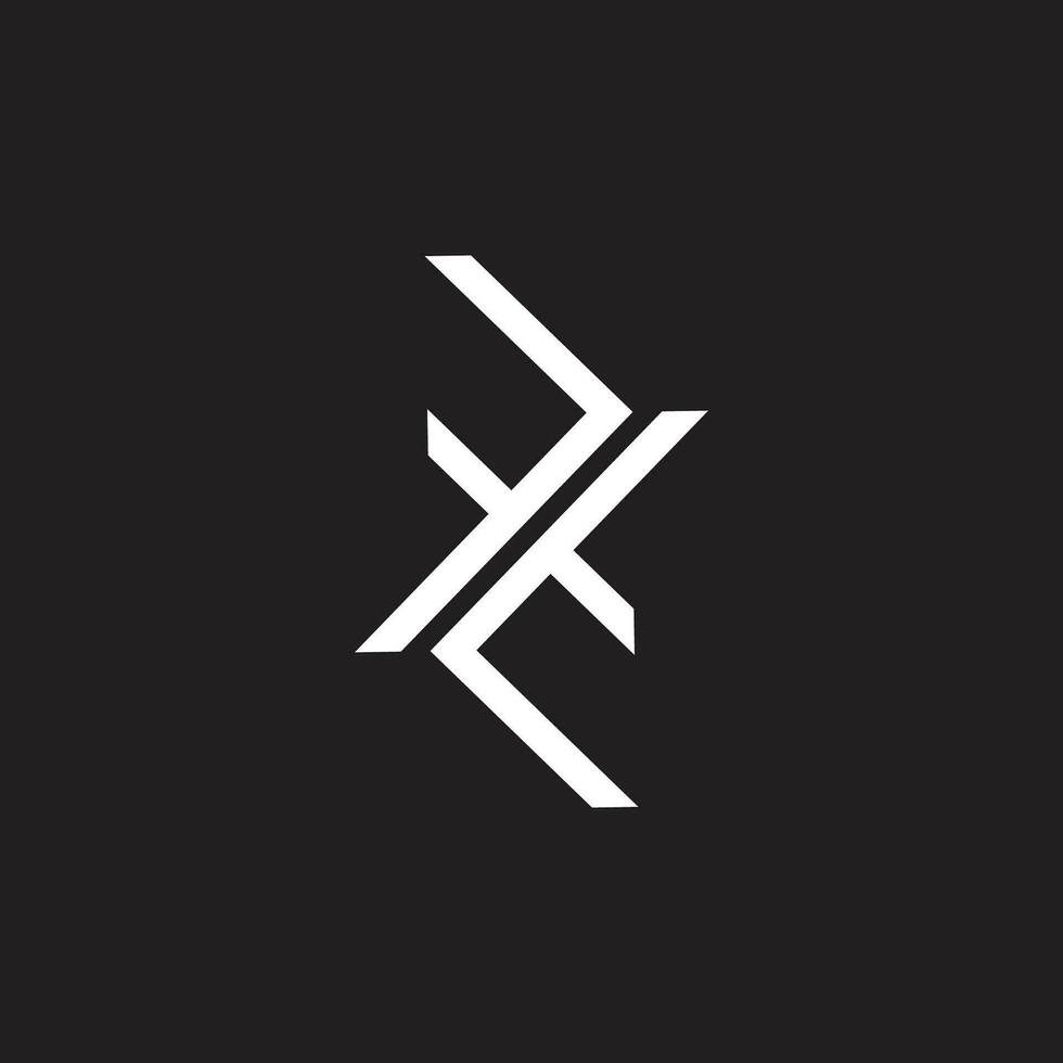 letter tf ft line simple line logo vector