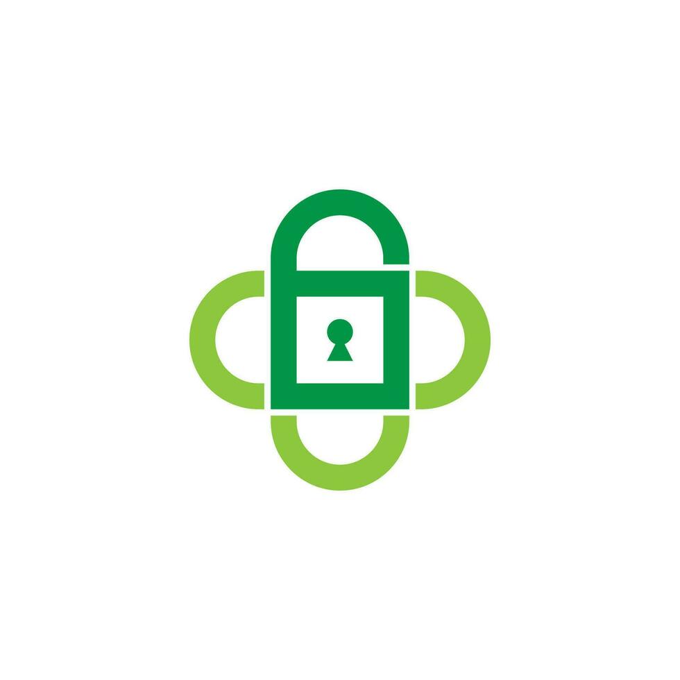 plus medical healthy lock symbol icon vector