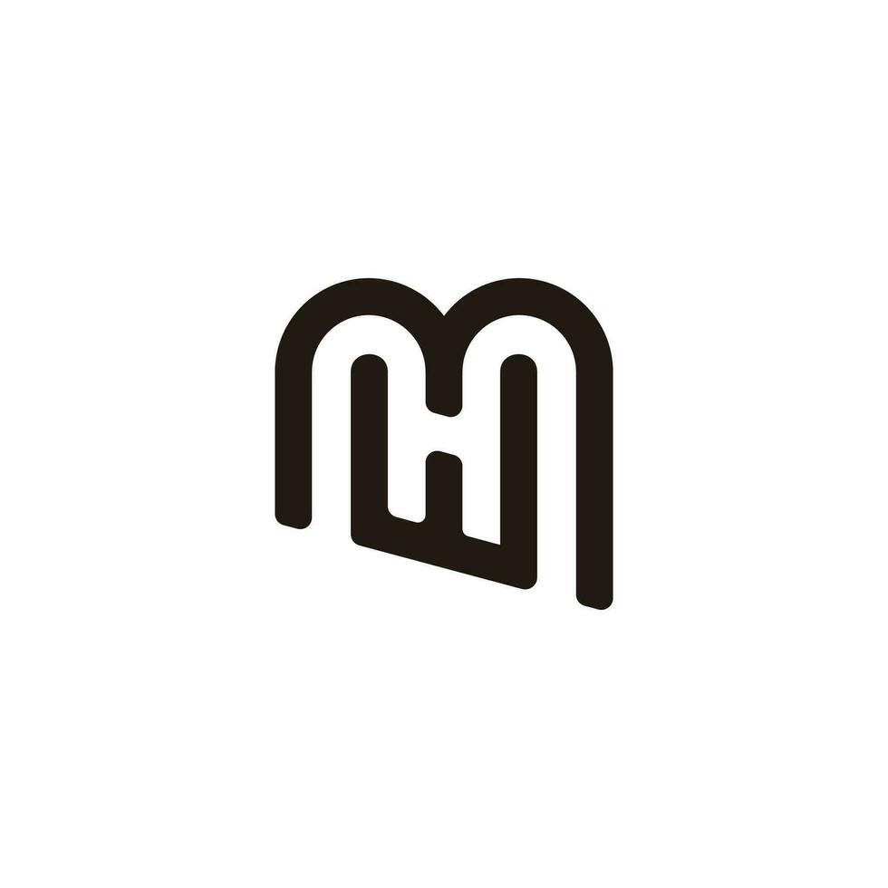 letter mw simple geometric flat line logo vector