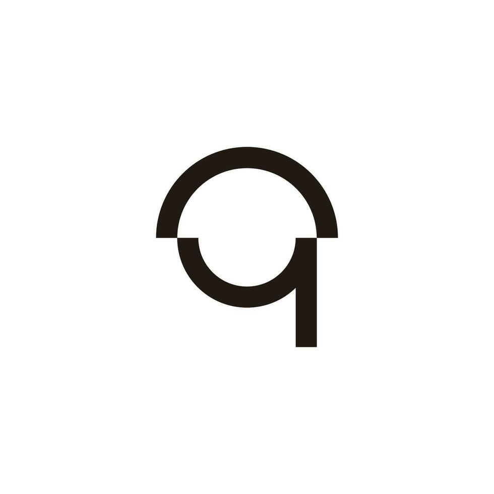 letter q arched simple geometric logo vector