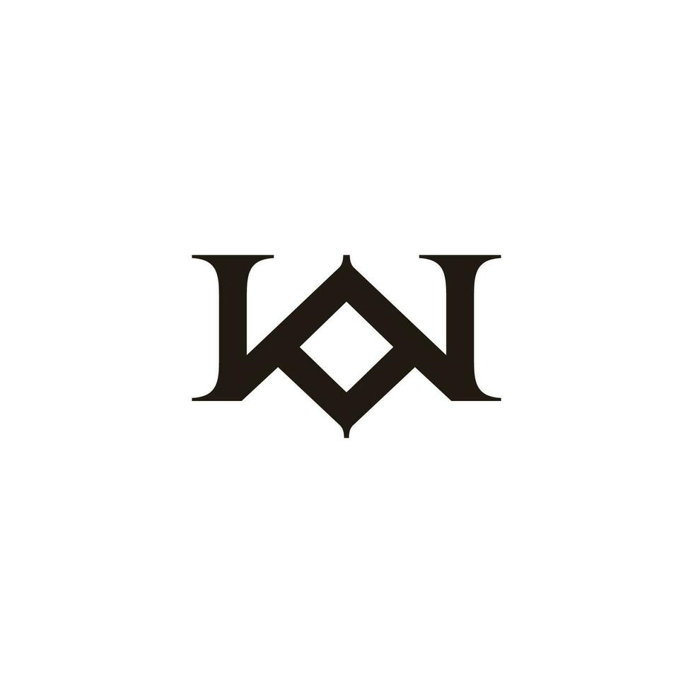 letra w cuadrado elegante serif fuente logo vector