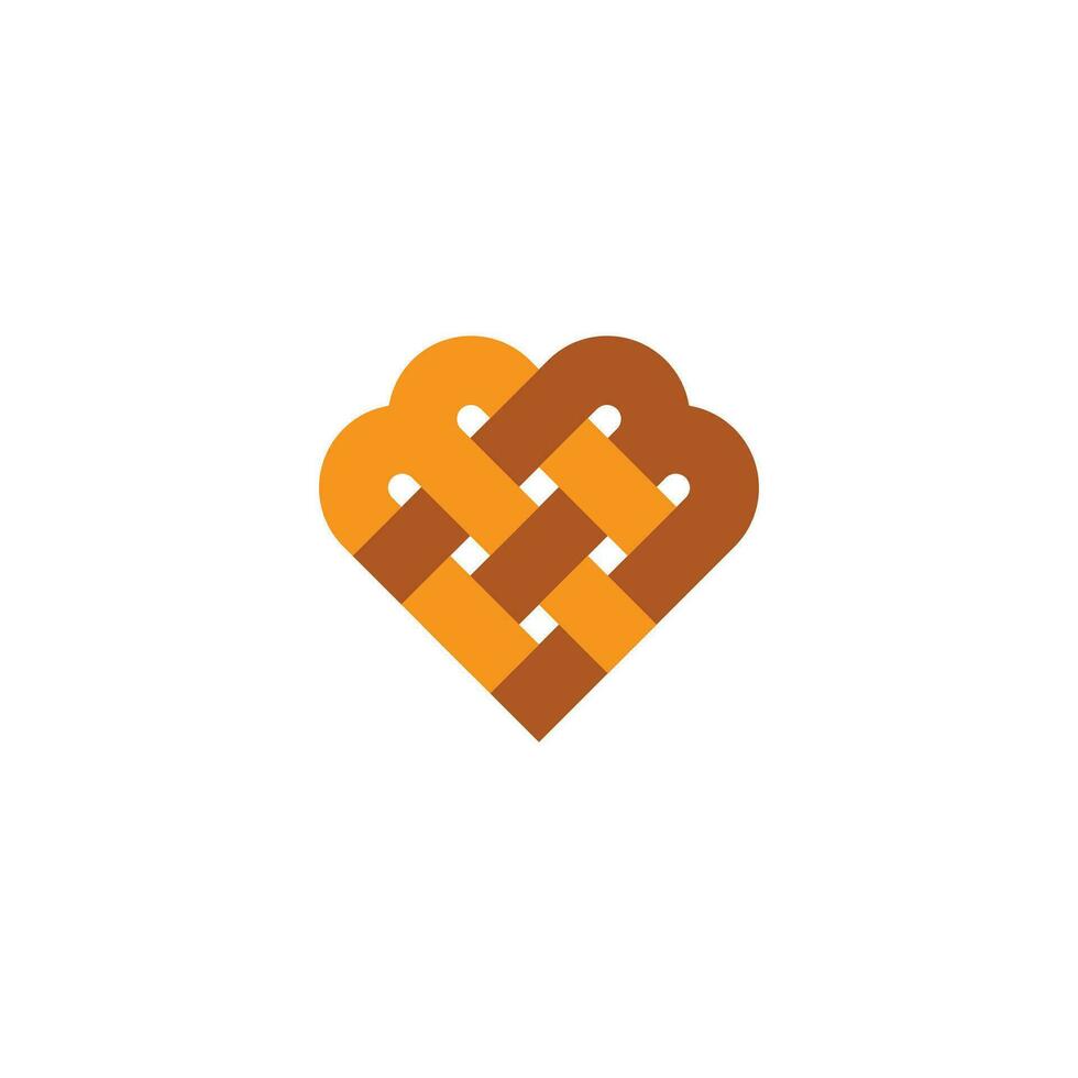 letter m love muffle snack logo vector