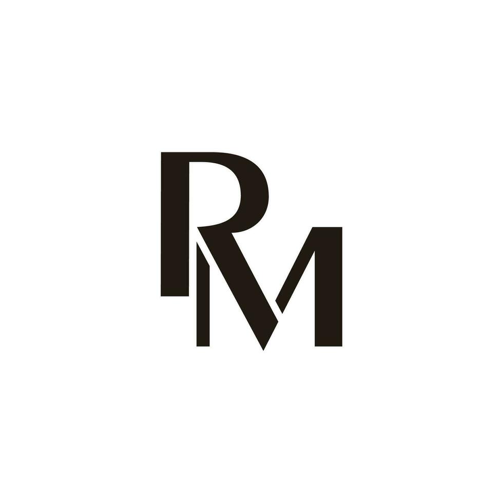 letra rm vinculado geométrico rebanada sencillo logo vector