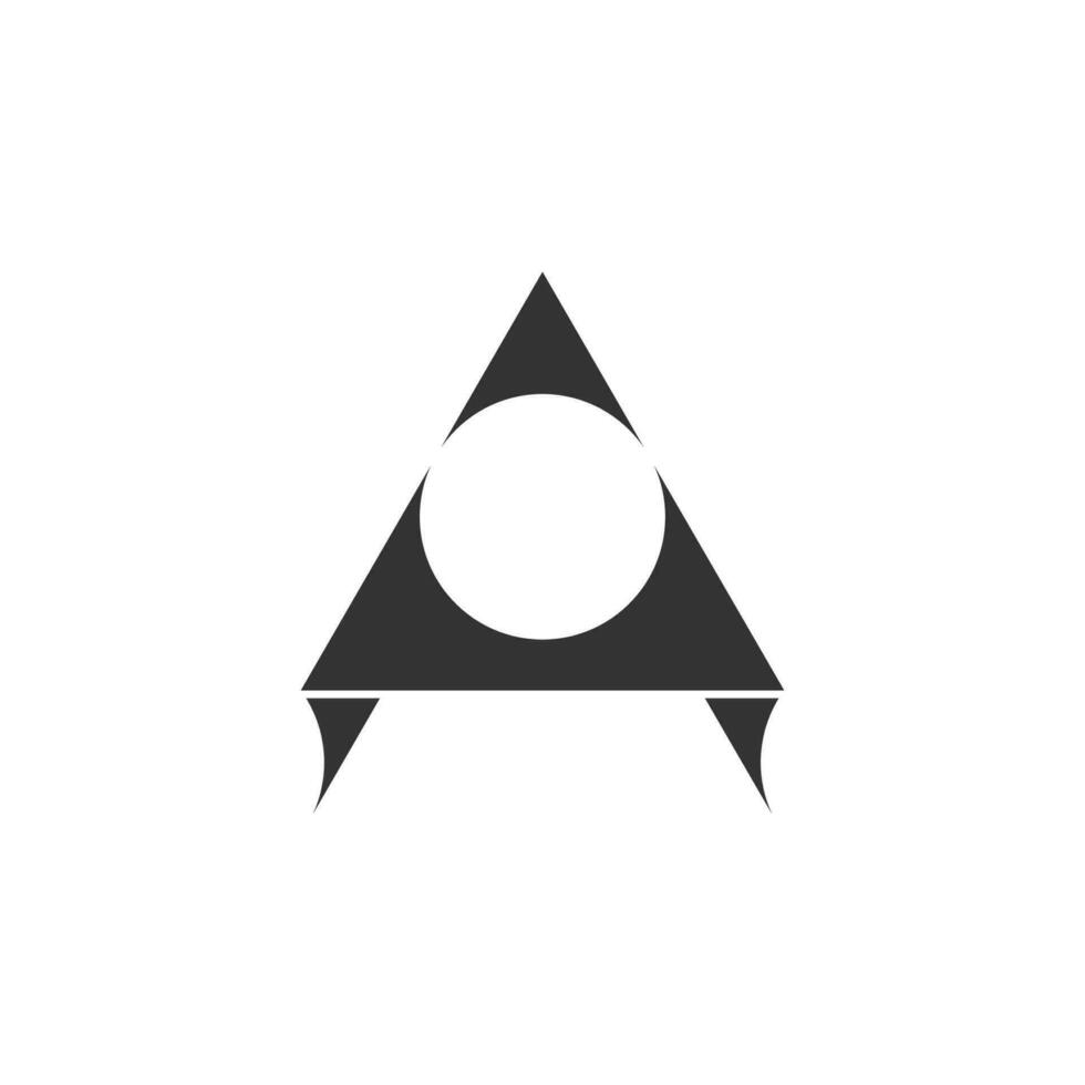 letra un triángulo vector de logotipo de papel 3d