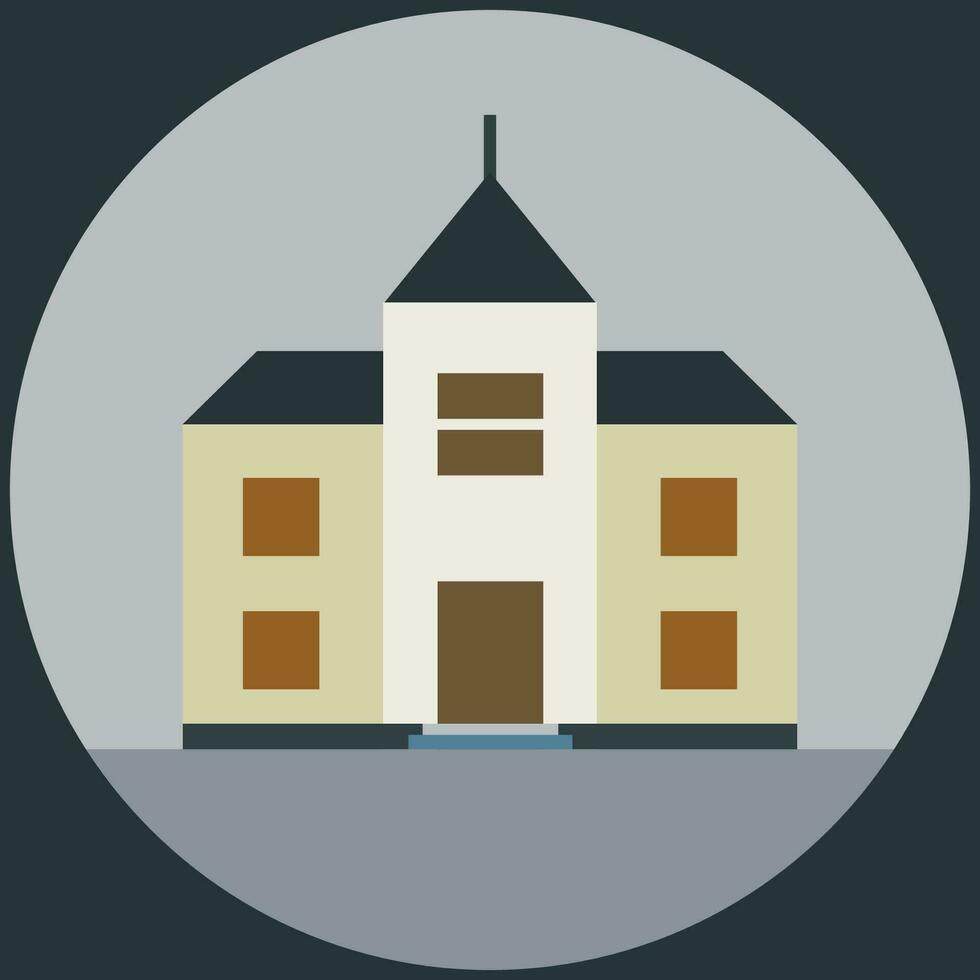 Buildings icon vector set. Bank, school, courthouse, university, library. Architecture concept. Can be used for topics like office, city, real estate
