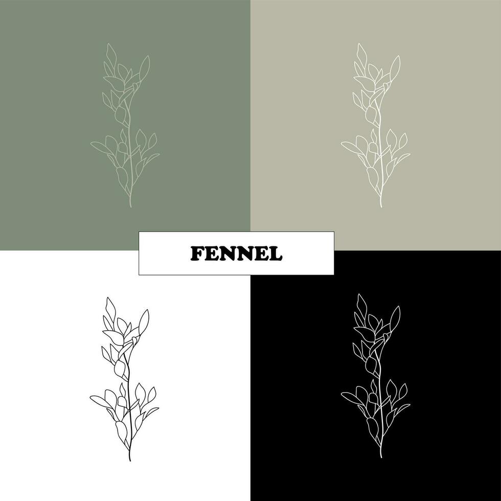 Fennel herbs for aroma oils and aroma lamps. herbs for scented candles. fennel logo. fennel icon vector