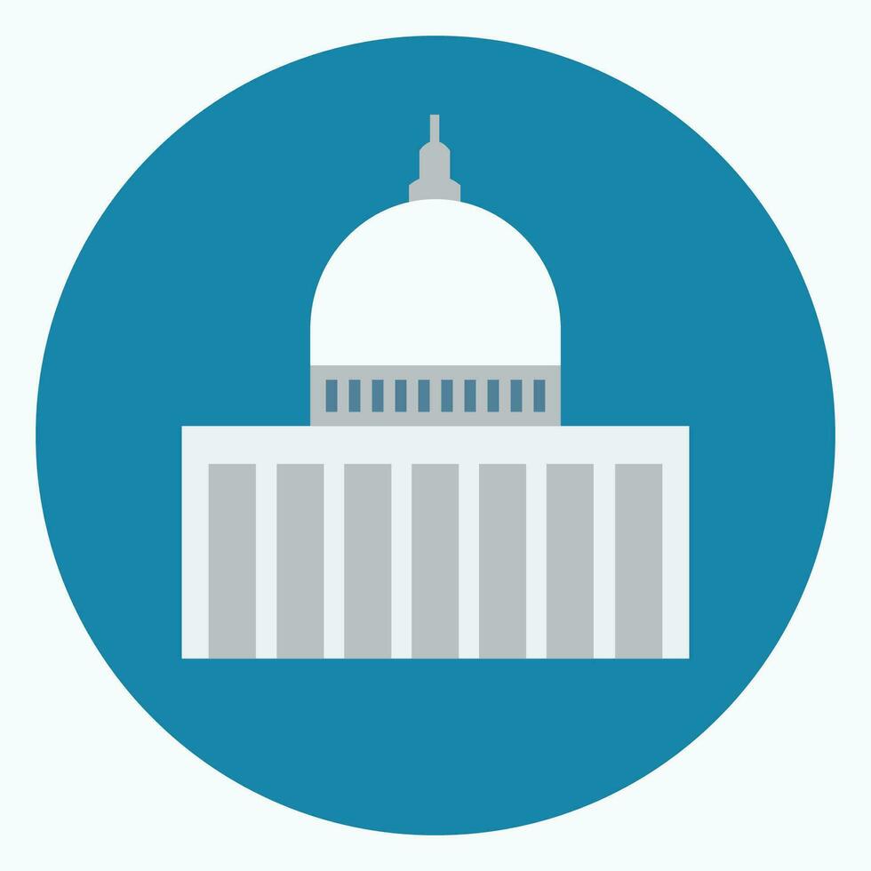 Buildings icon vector set. Bank, school, courthouse, university, library. Architecture concept. Can be used for topics like office, city, real estate