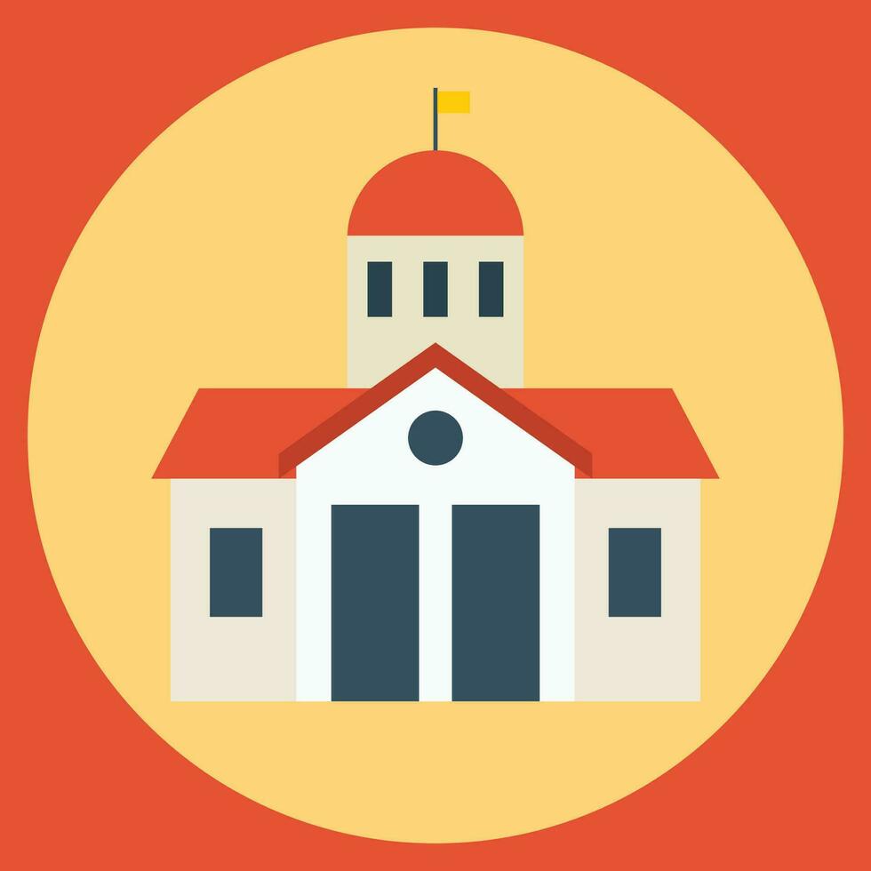 Buildings icon vector set. Bank, school, courthouse, university, library. Architecture concept. Can be used for topics like office, city, real estate