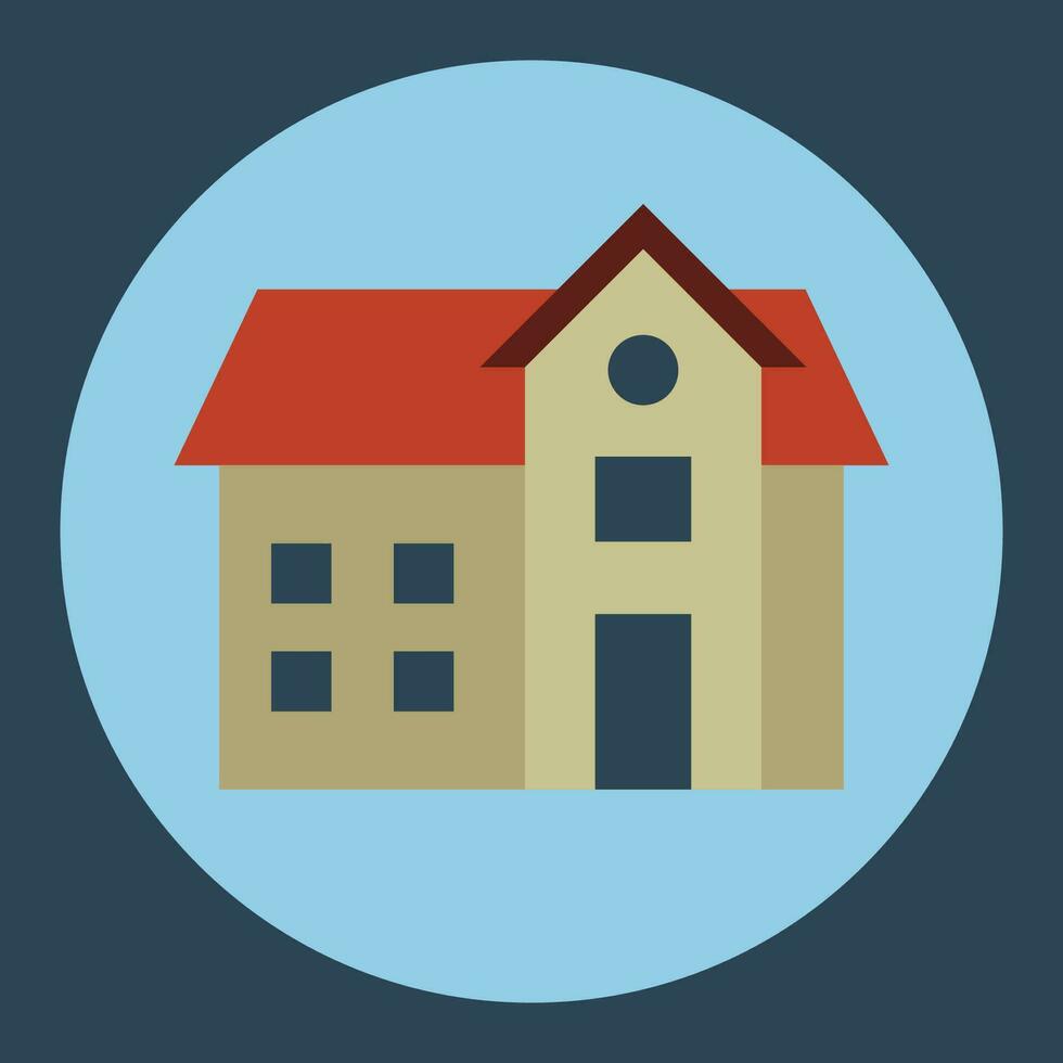 Buildings icon vector set. Bank, school, courthouse, university, library. Architecture concept. Can be used for topics like office, city, real estate