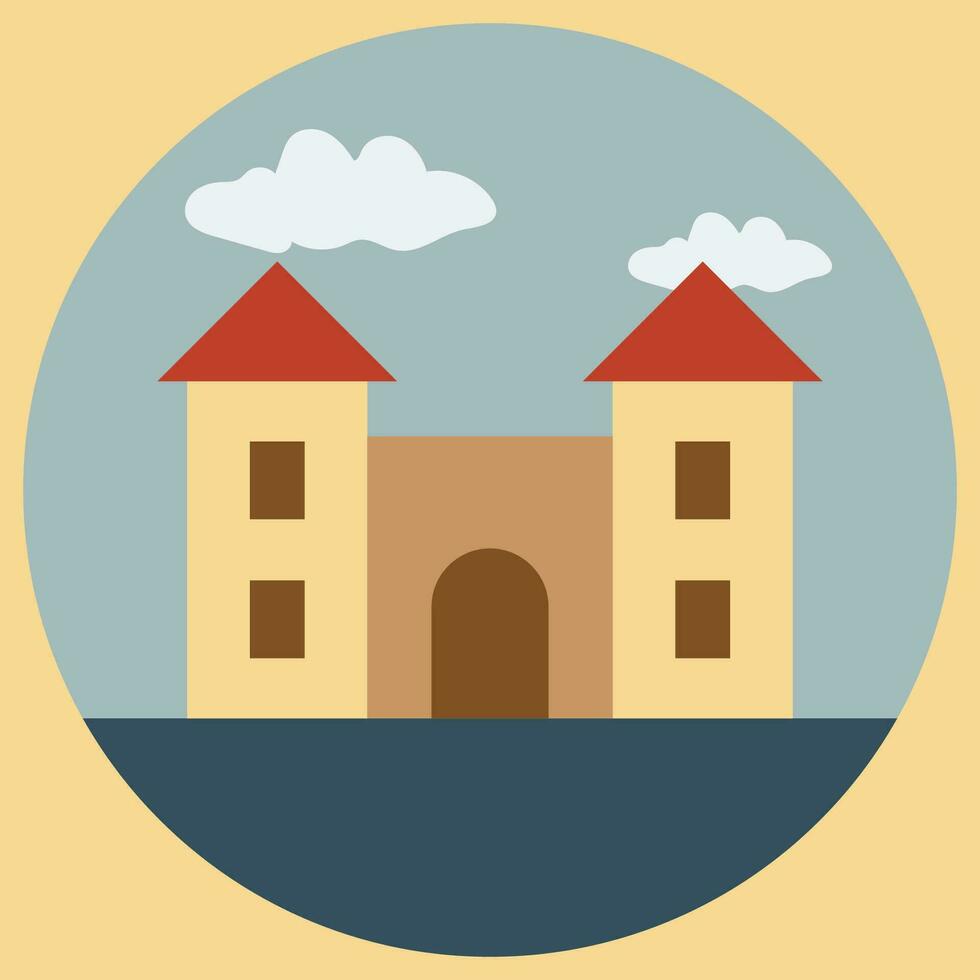 Buildings icon vector set. Bank, school, courthouse, university, library. Architecture concept. Can be used for topics like office, city, real estate
