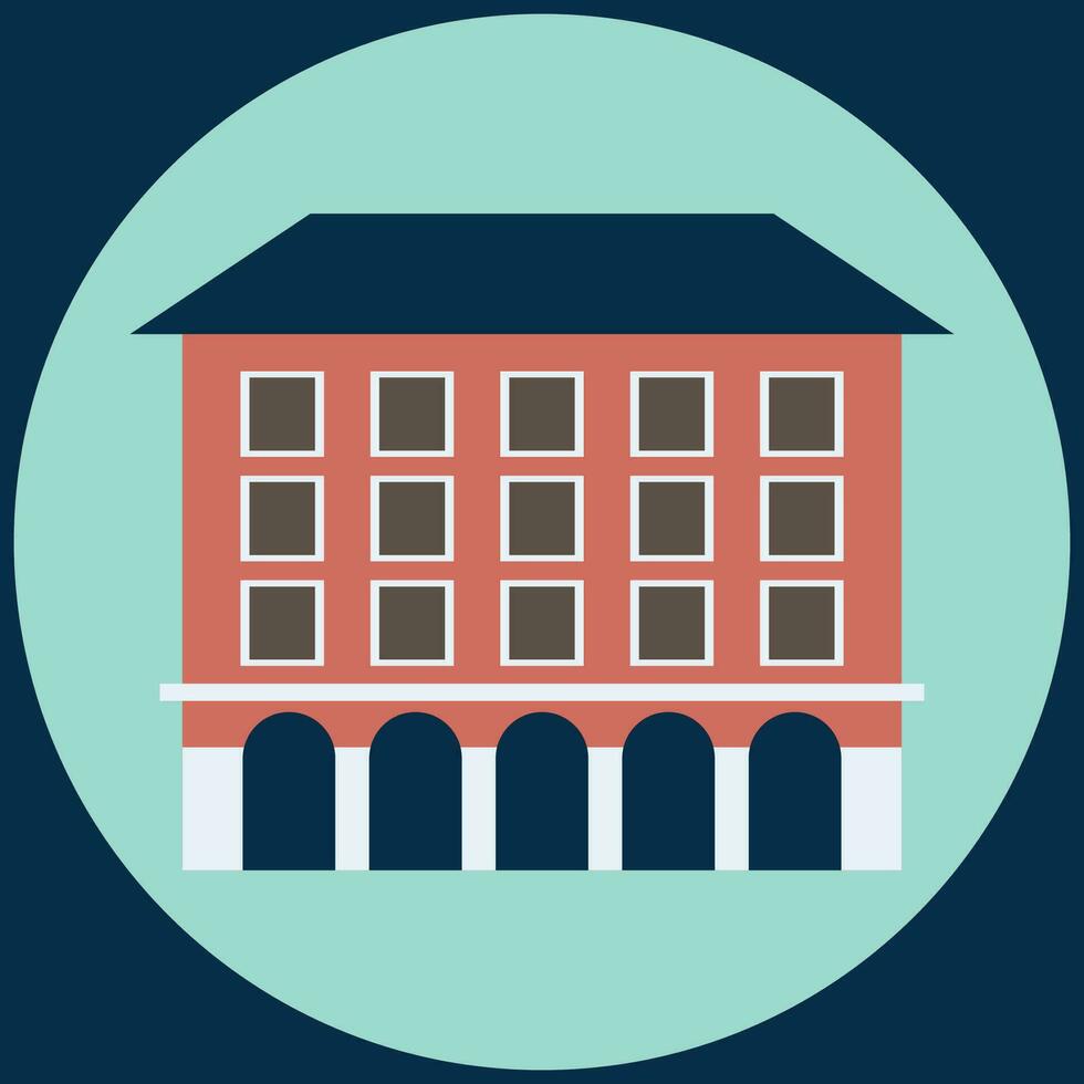 Buildings icon vector set. Bank, school, courthouse, university, library. Architecture concept. Can be used for topics like office, city, real estate