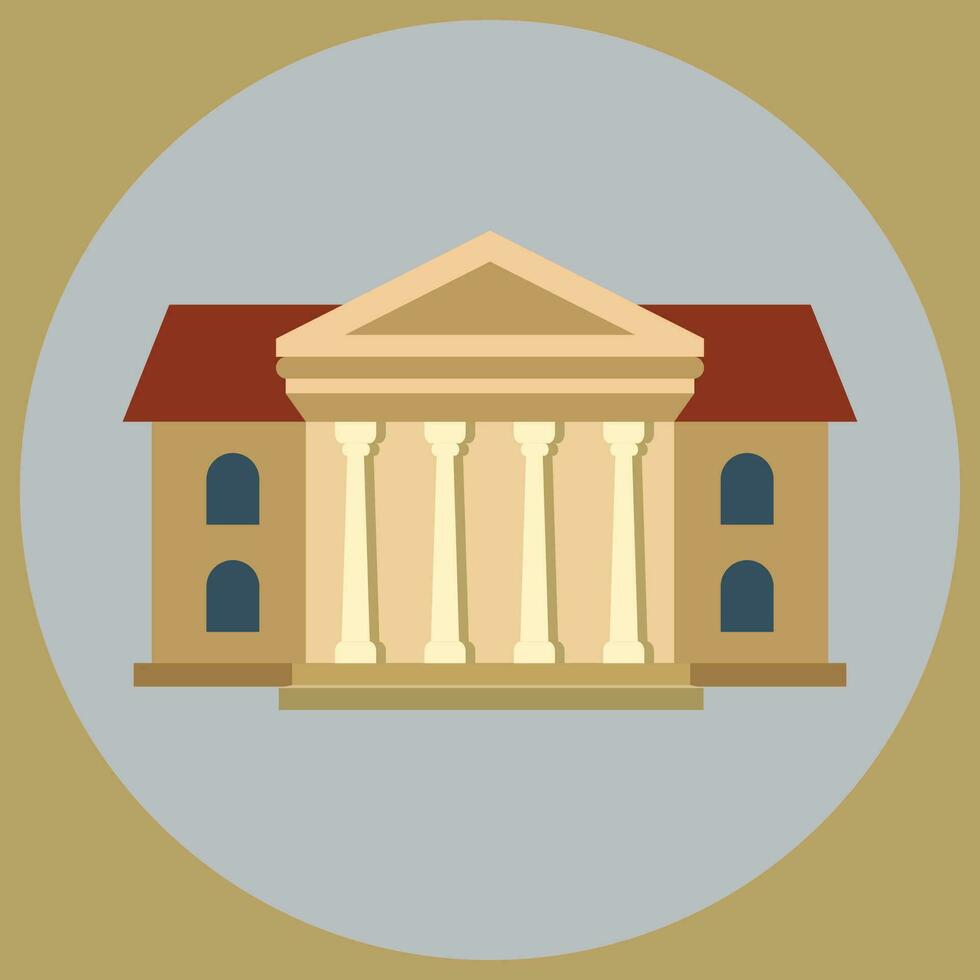 Buildings icon vector set. Bank, school, courthouse, university, library. Architecture concept. Can be used for topics like office, city, real estate