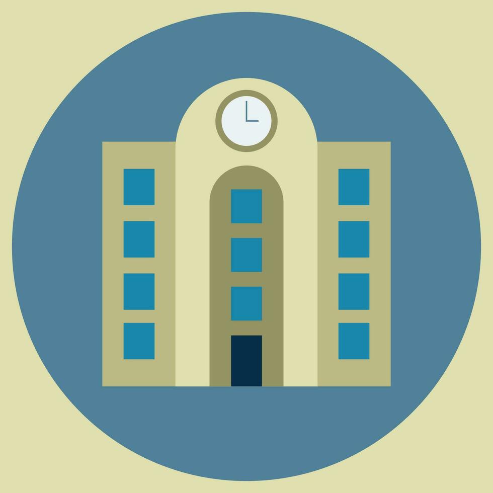 Buildings icon vector set. Bank, school, courthouse, university, library. Architecture concept. Can be used for topics like office, city, real estate