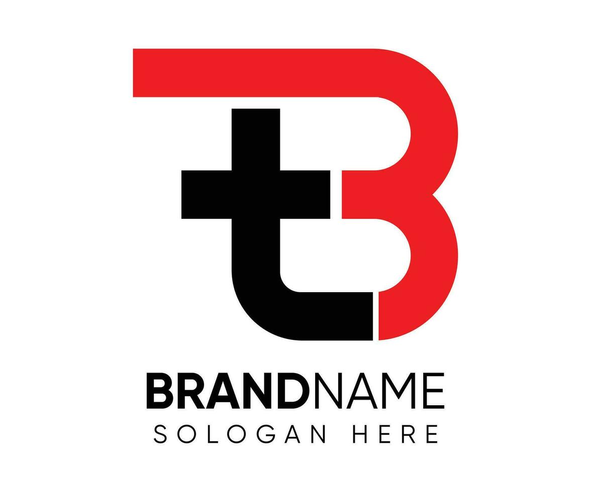 T B logo design vector template