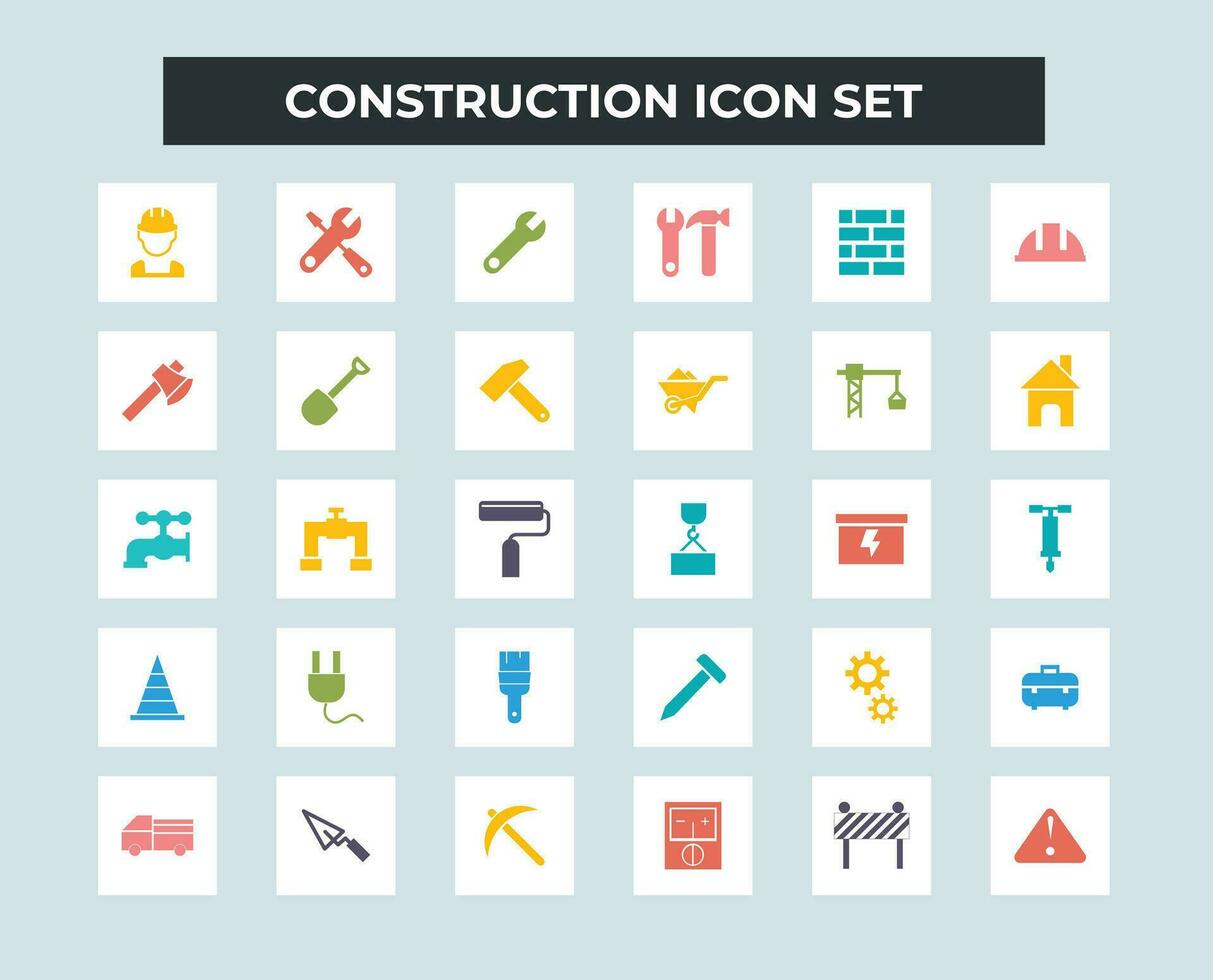 Construction related icon vector