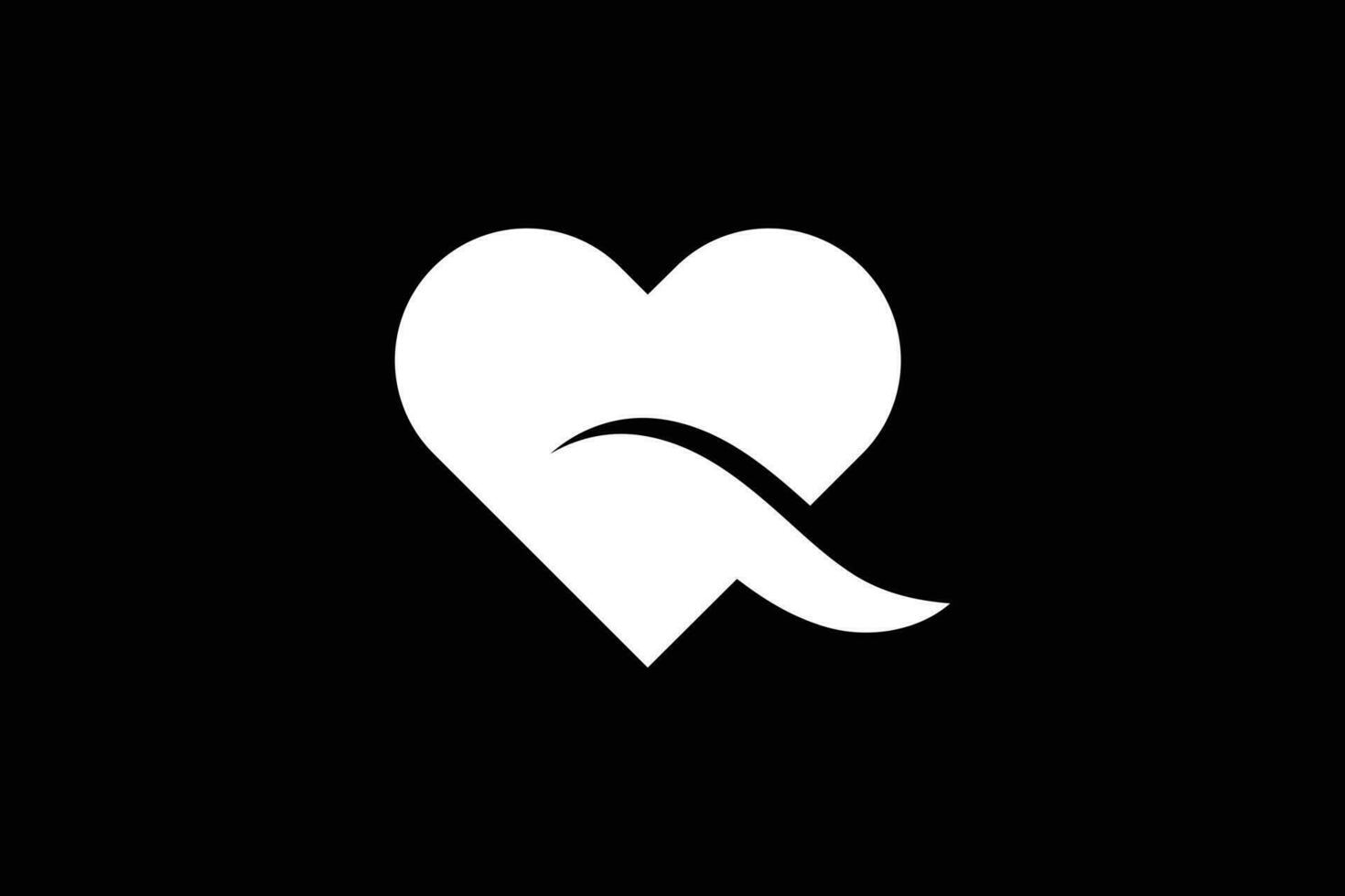 Letter Q love trendy vector logo design