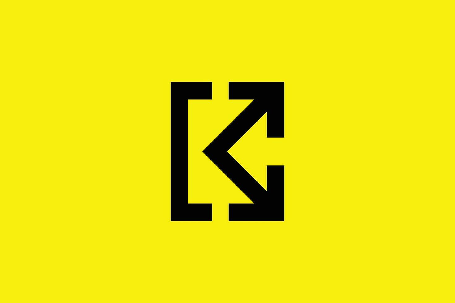 Letter K arrow or k expand arrow trendy vector logo design