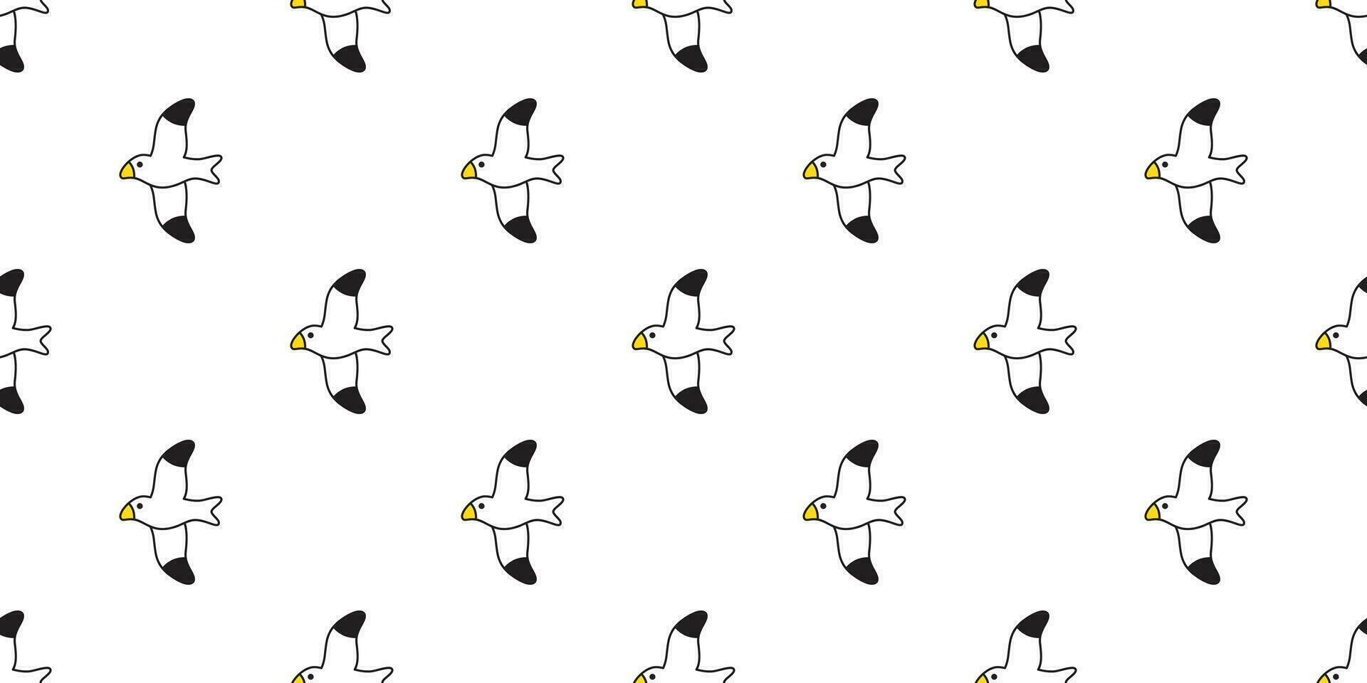 bird seamless pattern vector seagull cartoon scarf isolated repeat background tile wallpaper illustration design