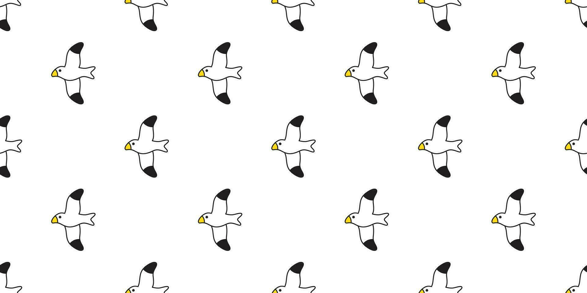 bird seamless pattern vector seagull cartoon scarf isolated repeat background tile wallpaper illustration design