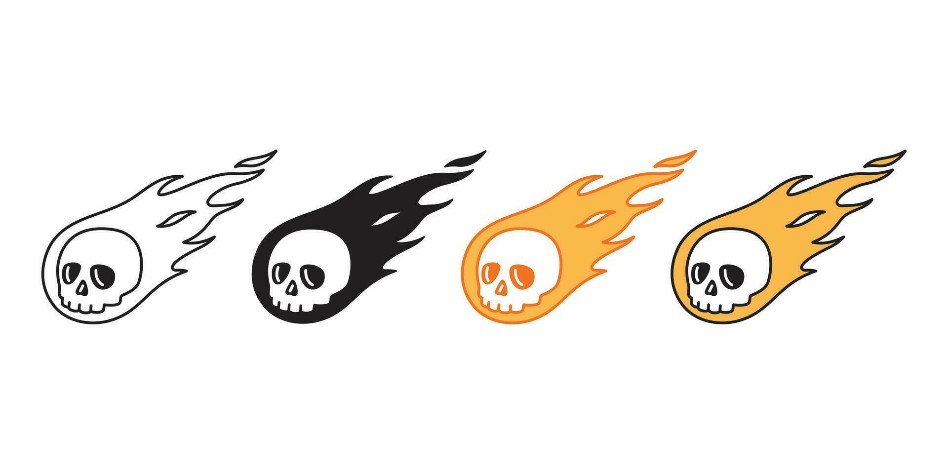 cráneo fuego vector Víspera de Todos los Santos icono logo símbolo pirata hueso fantasma personaje dibujos animados garabatear ilustración diseño