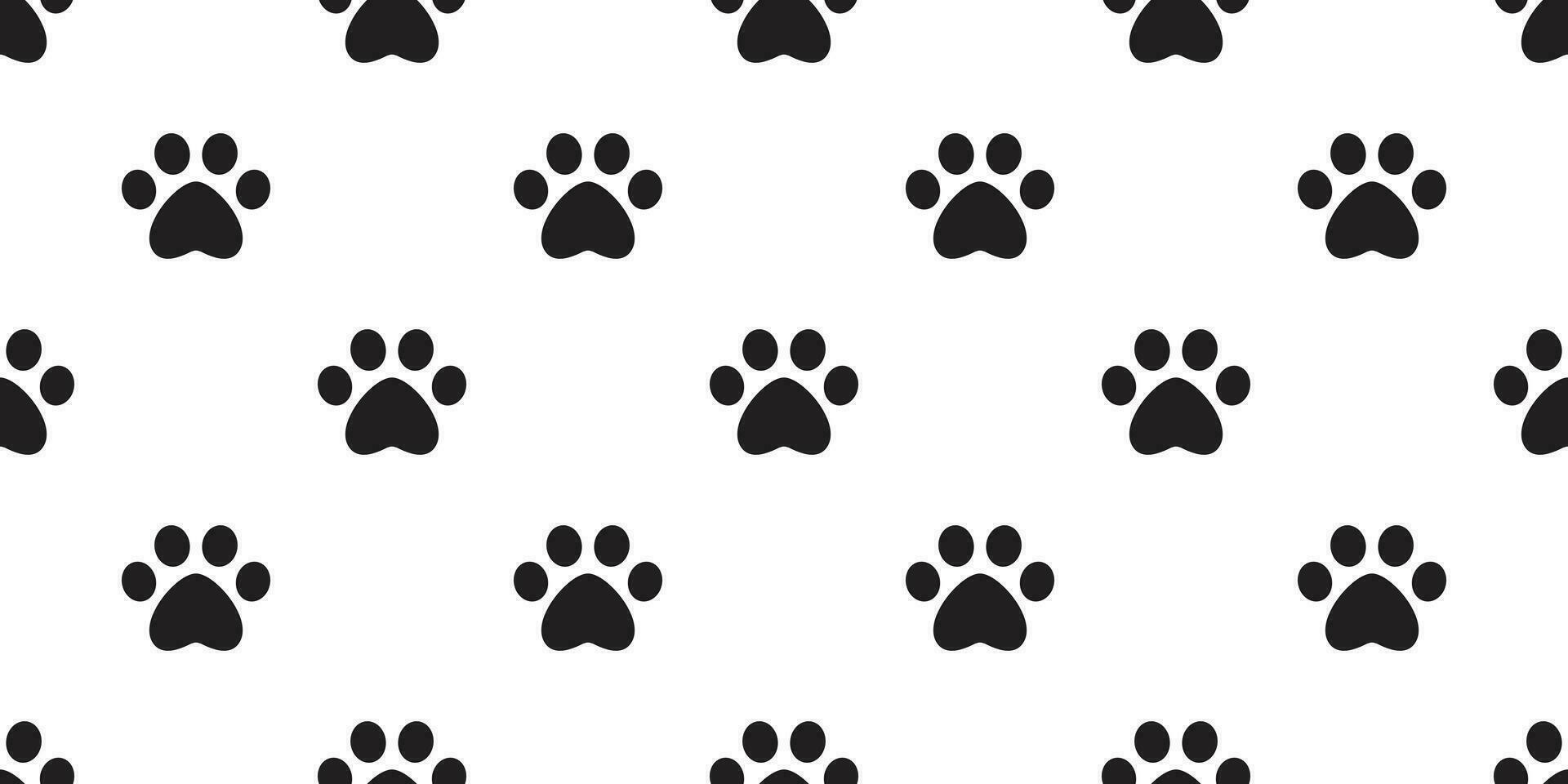 Dog Paw seamless pattern footprint vector cat pet scarf isolated cartoon repeat wallpaper tile background design