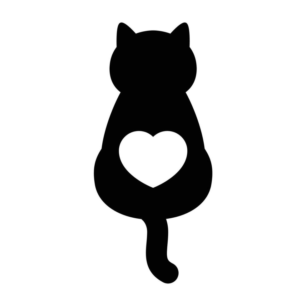 cat skull icon vector heart logo valentine kitten symbol character cartoon illustration doodle design