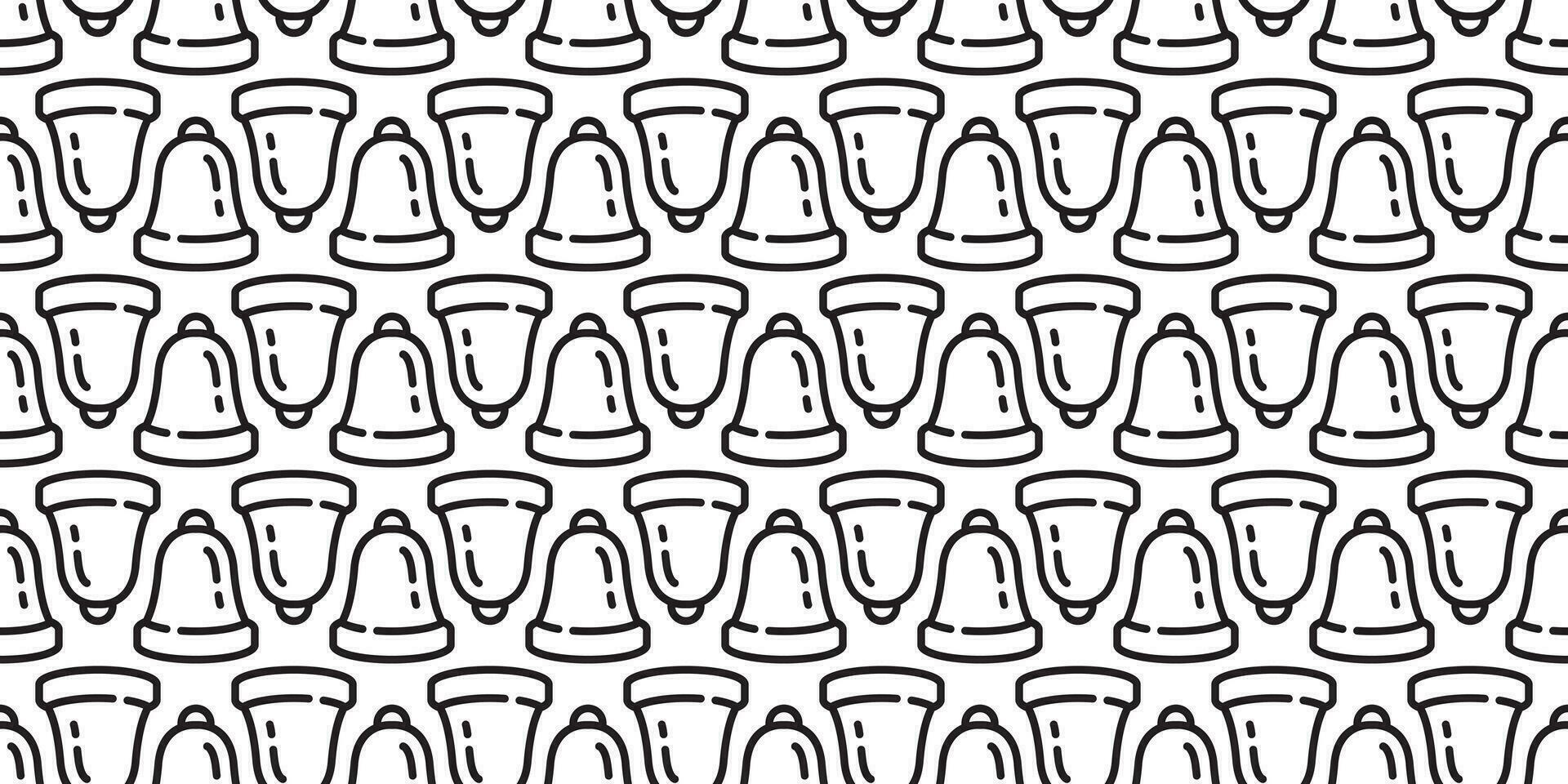 bell Seamless pattern vector christmas ring bell icon Happy new year scarf isolated repeat wallpaper tile background illustration design