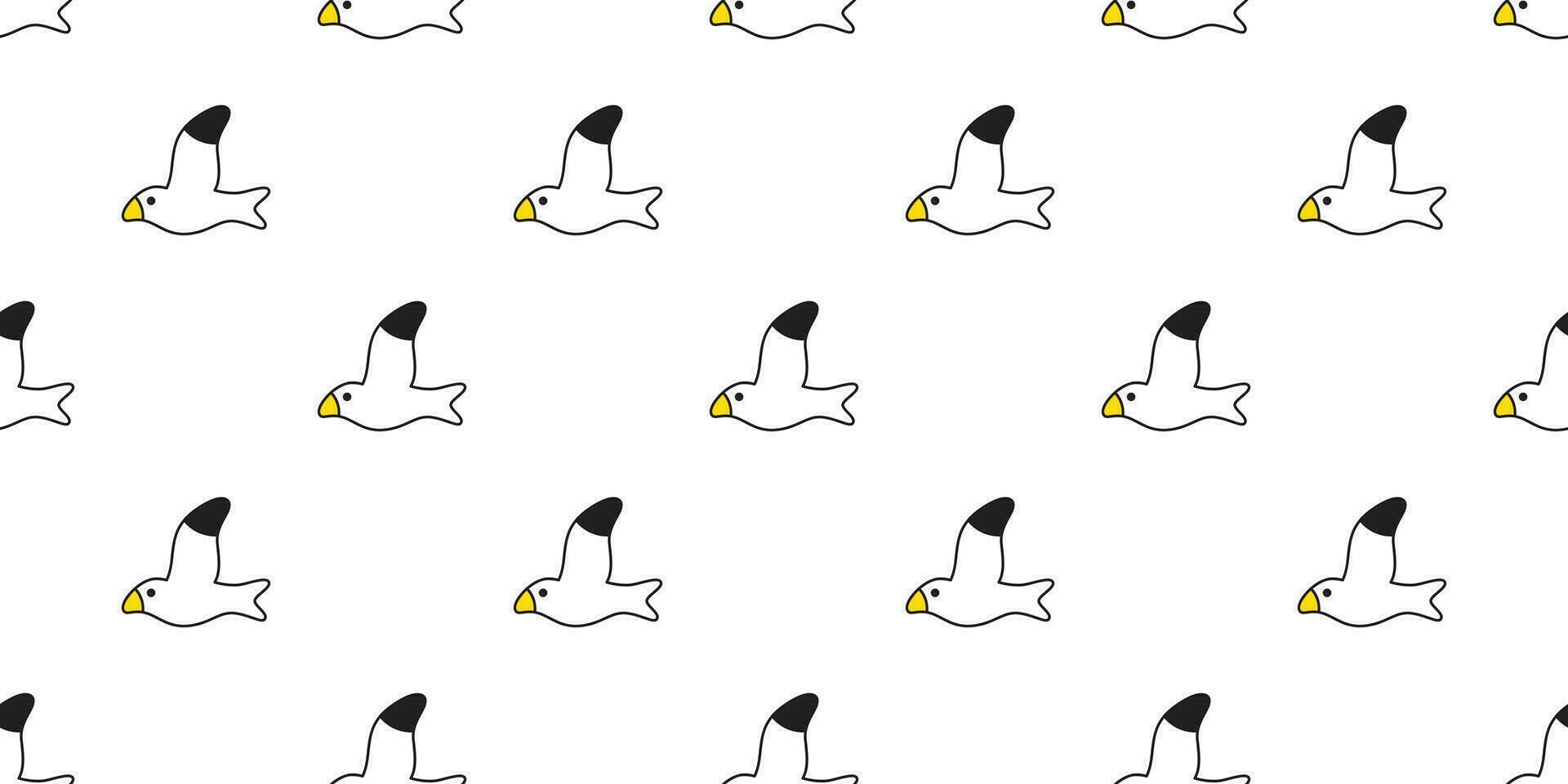 bird seamless pattern vector seagull scarf isolated repeat background cartoon tile wallpaper illustration design
