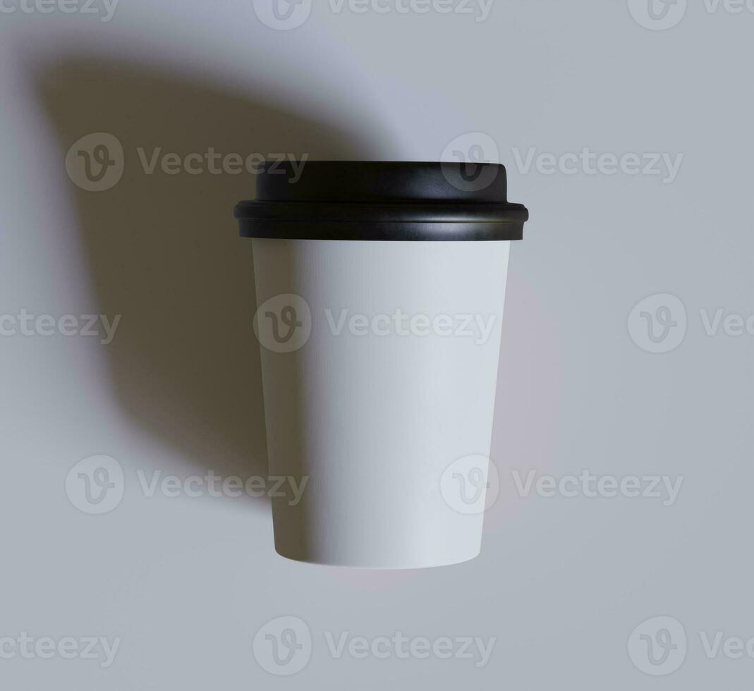 Coffee cup realistic color and realistic textures rendered with 3D software illutration photo