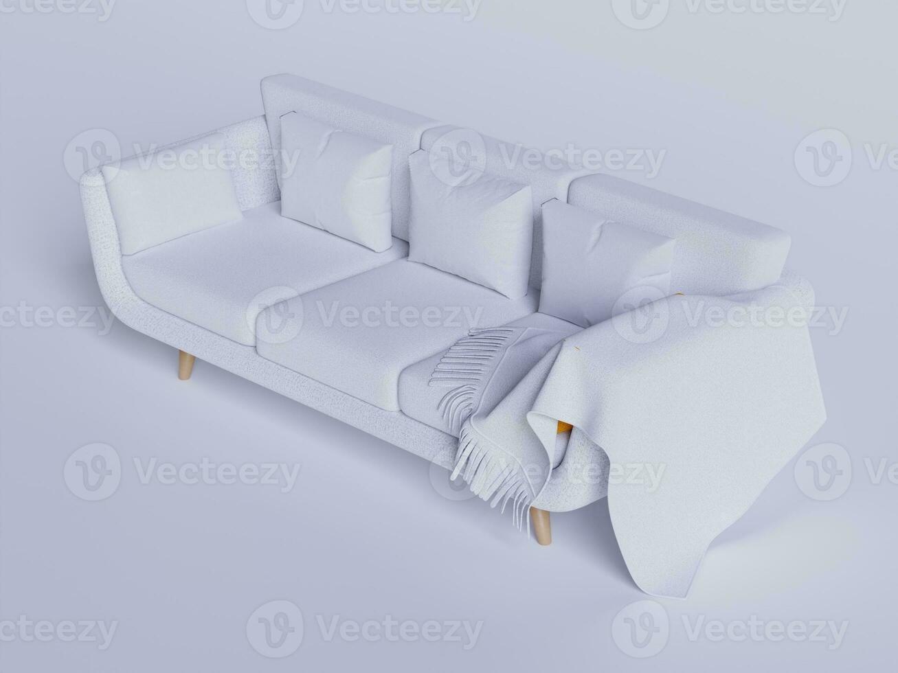 Realistic Sofa made and rendered by 3D software for decoration interrior and etc photo