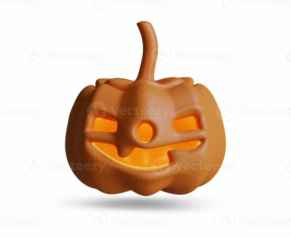 Scary Halloween images or elements created with 3D software to prepare for celebrating Halloween which is synonymous with yellow pumpkins photo
