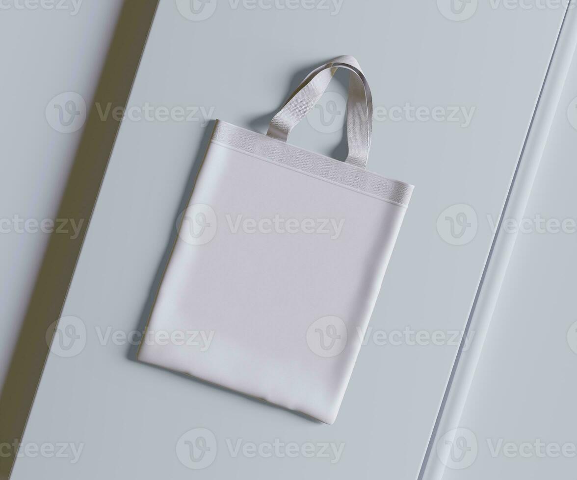 Tote bag white color and realistic texture rendering 3D photo