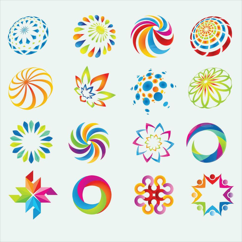 Colorful spirals. Vector modern creative beautiful eddy futuristic festival happy aqua background of vivid multi-colored shiny striped spraying ripple balls.