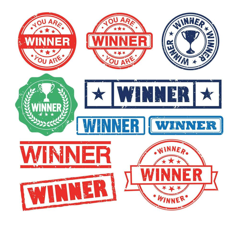 winner stamp. Winner stamp isolated on white background. winner's stamp.cap.winner's.mark. black, red, gray winner sign. winner square grunge tag vector