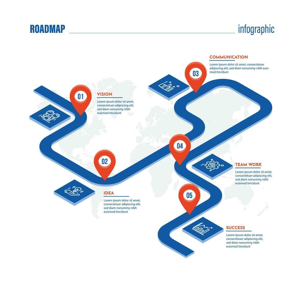Startup vector infographic. business roadmap. Presentation slide template. the twists and turns of business. Business success diagram chart. Timeline roadmap 5 options. Creative project concept.