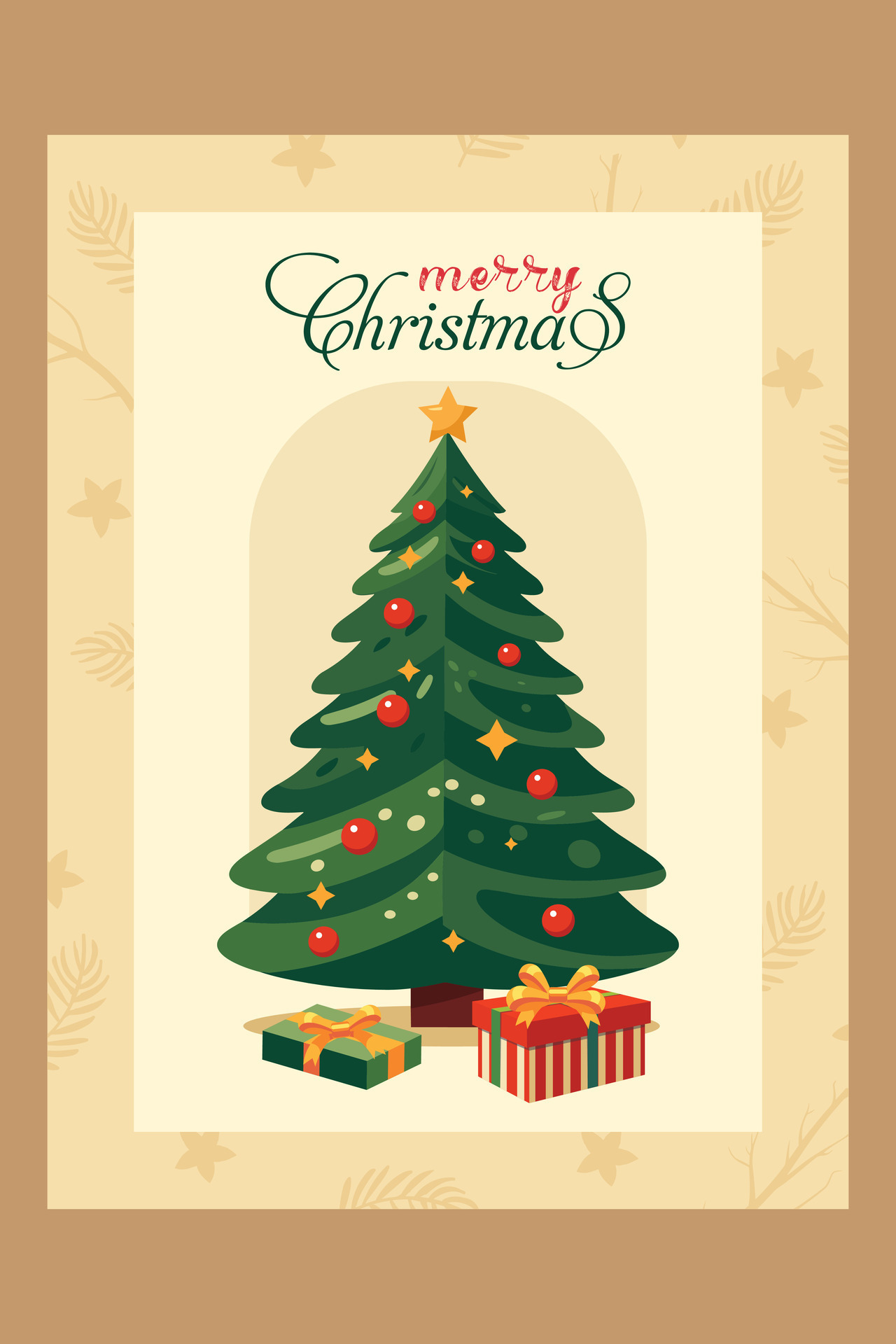 Christmas Tree In Vector There Is A Christmas Tree With Decorations Christmas Tree In Vector There Is A Christmas Tree With Decorations