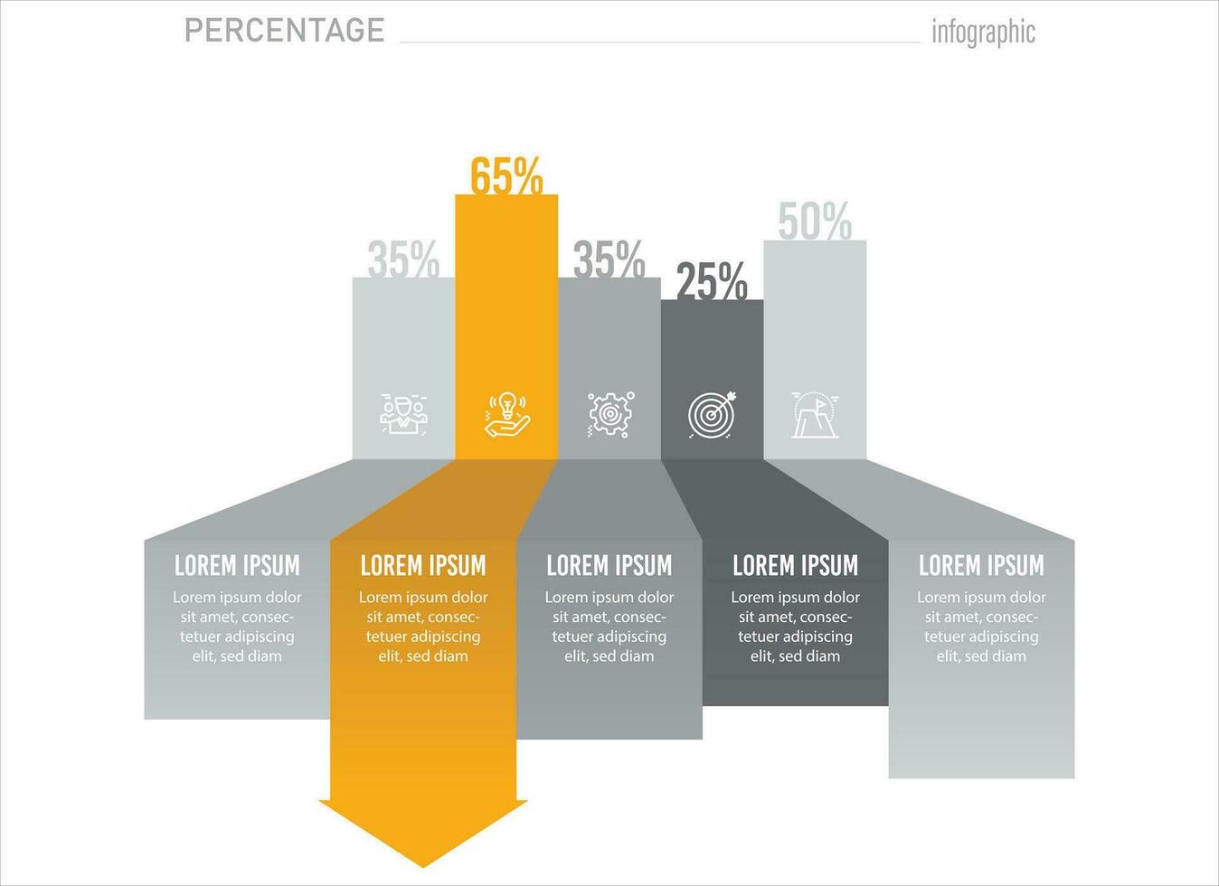 porcentaje infografía para negocio. moderno, elegante infografia vector