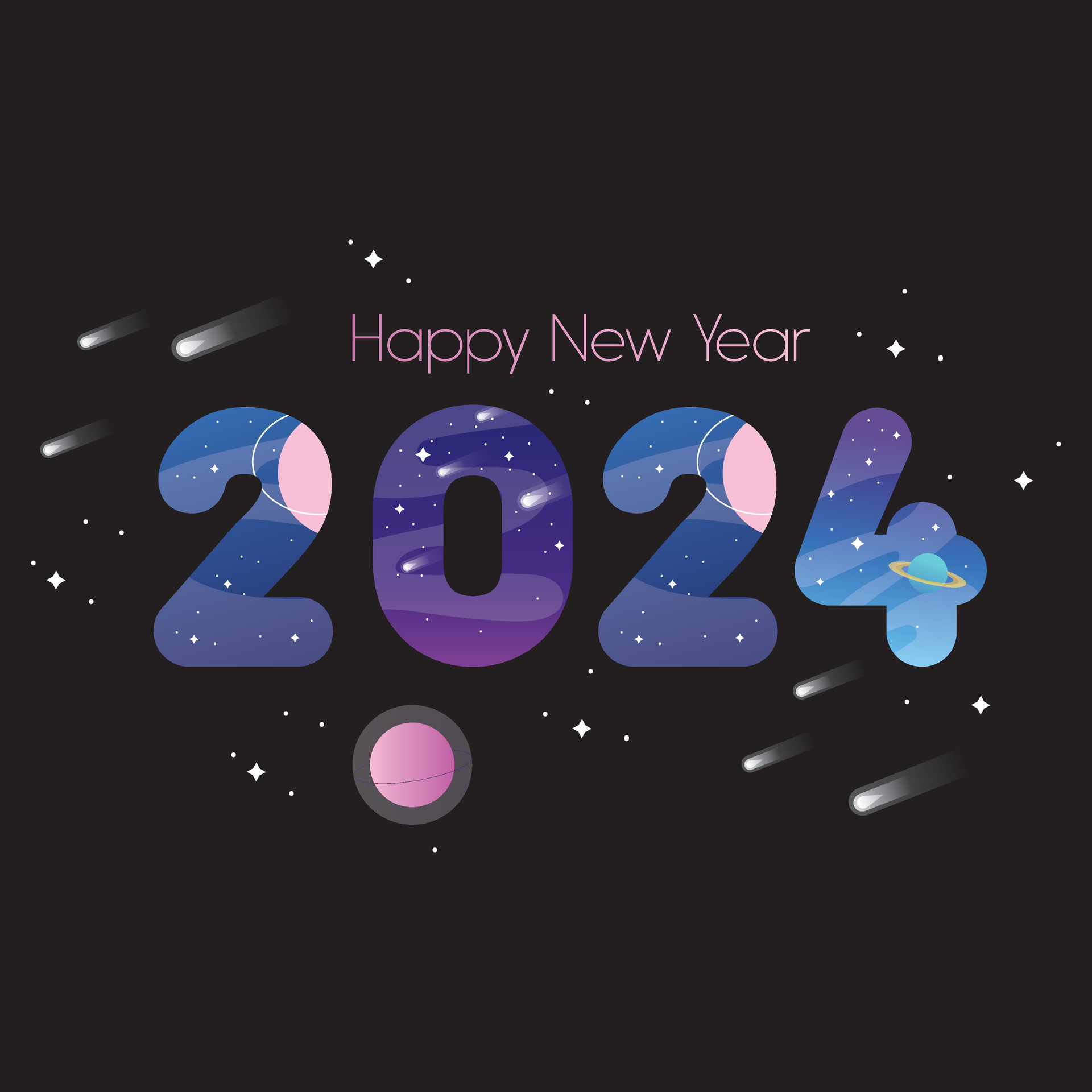 Happy new year 2024 logo design. 2024 typography logo design concept