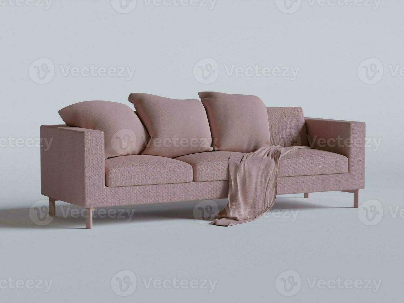 Realistic Sofa made and rendered by 3D software for decoration interrior and etc photo