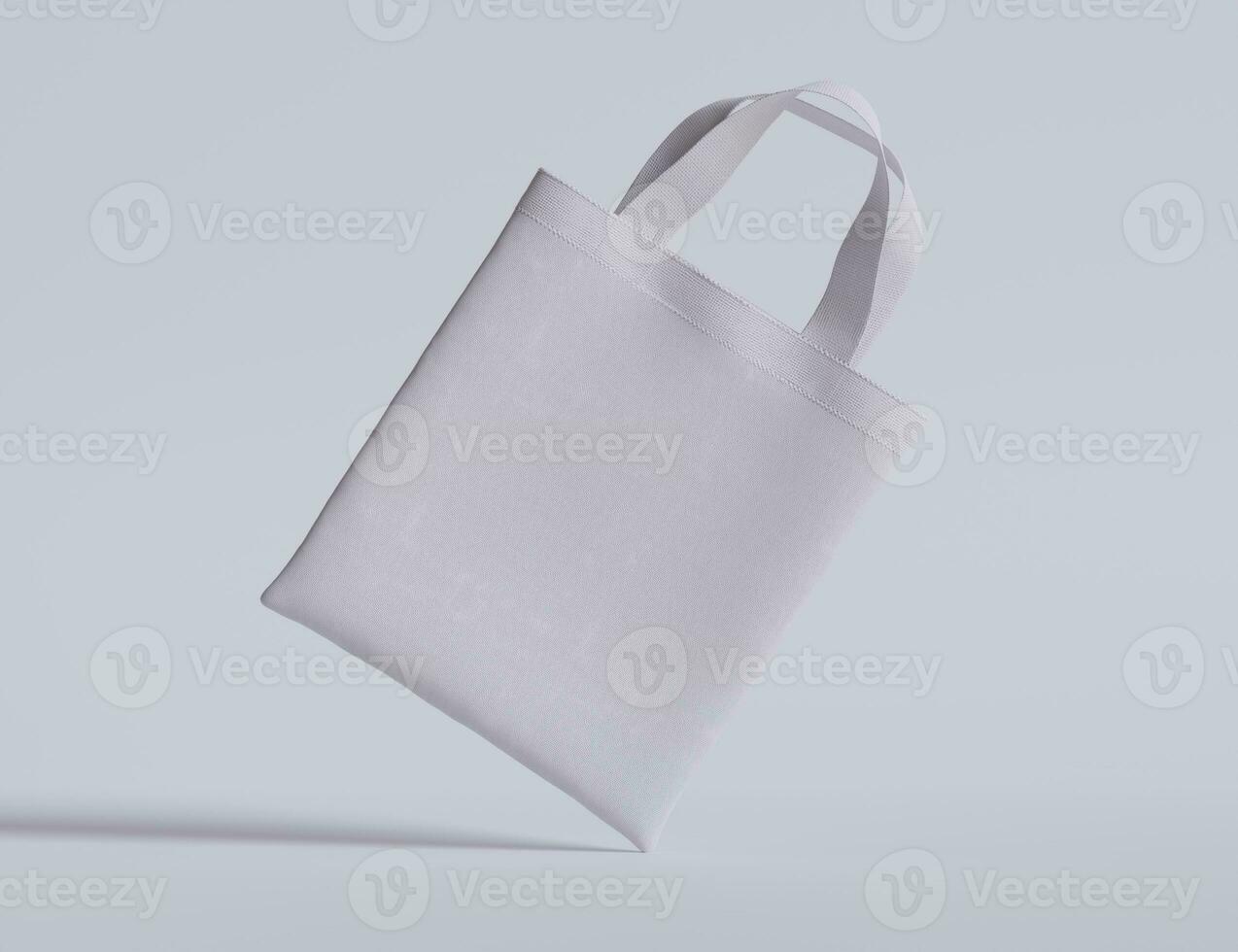 Tote bag white color and realistic texture rendering 3D photo