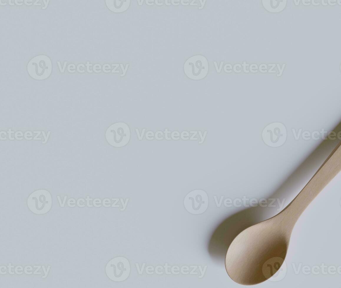 Spoon or flatware with a wood texture rendering 3D photo