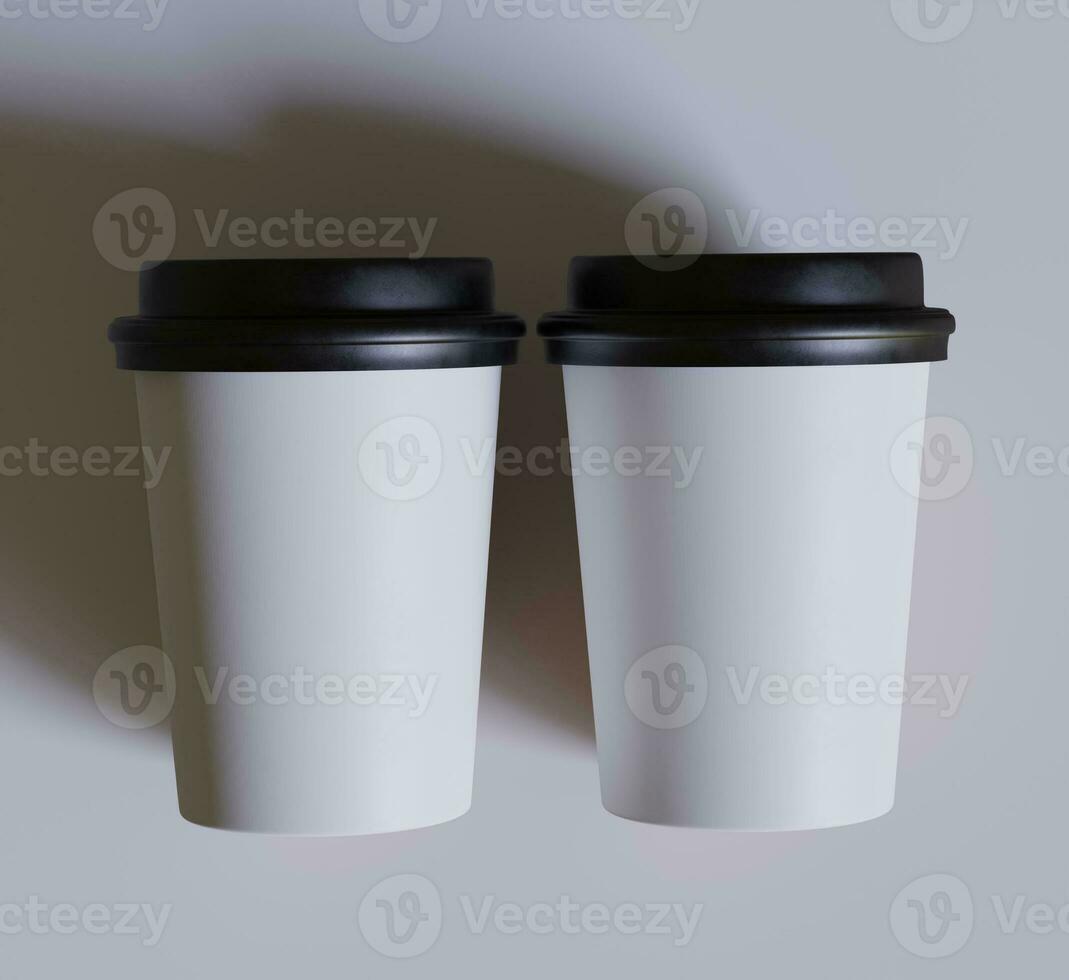 Coffee cup realistic color and realistic textures rendered with 3D software illutration photo