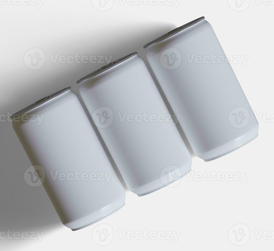 Soda can white color or solid color and realistic texture rendering 3D software illustration photo