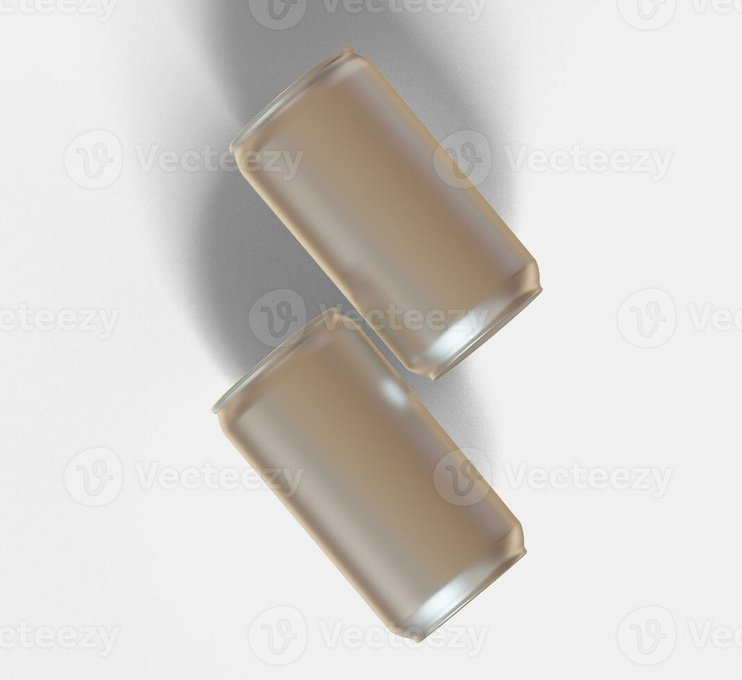 Soda can metalic texture and shiny with a realistic glossy or highlight rendering with 3D software illustration photo