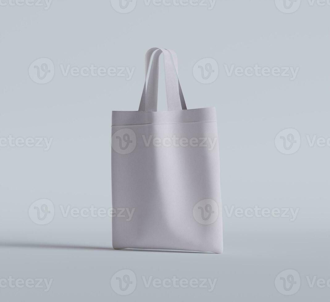 Tote bag white color and realistic texture rendering 3D photo