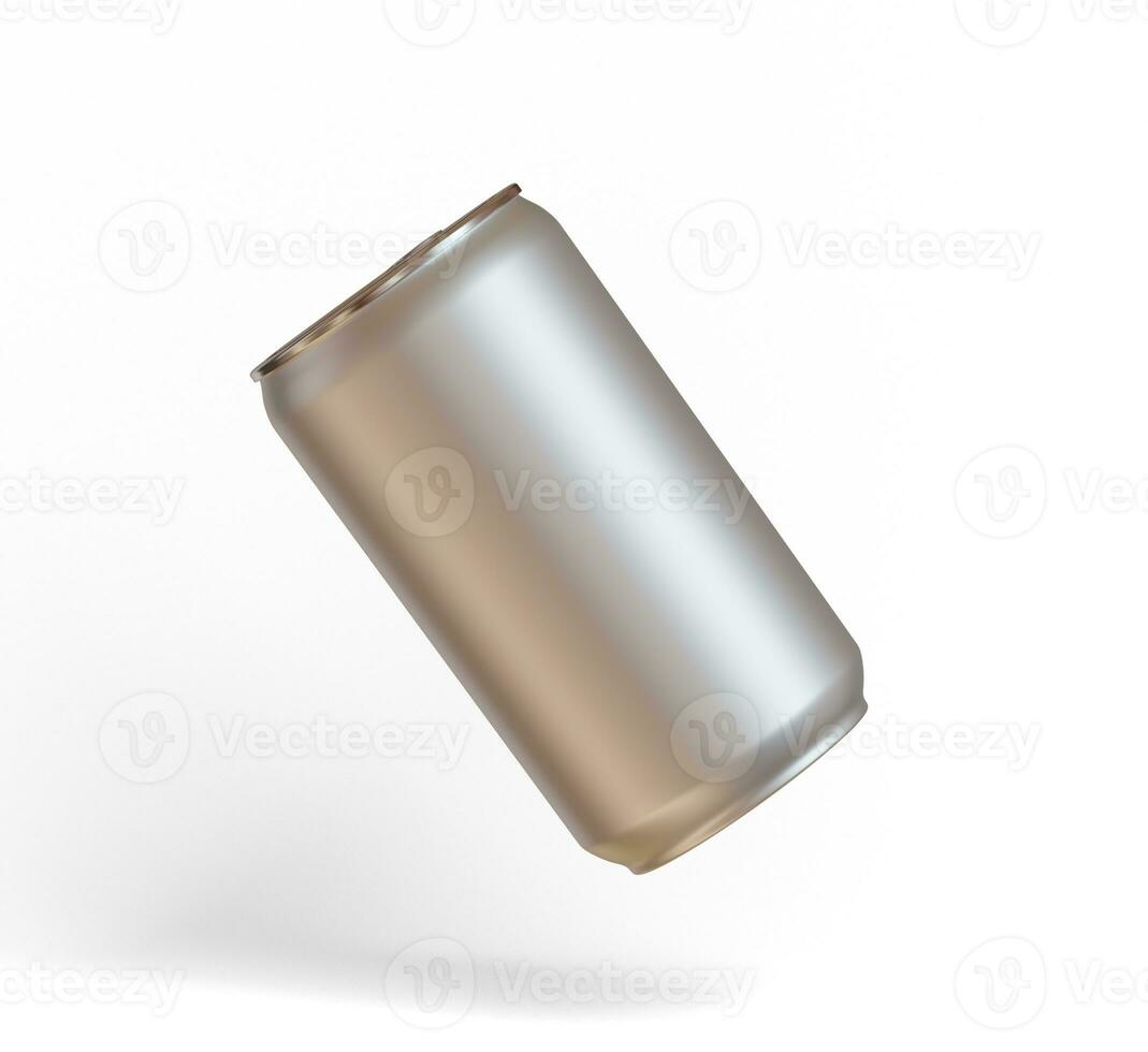 Soda can metalic texture and shiny with a realistic glossy or highlight rendering with 3D software illustration photo