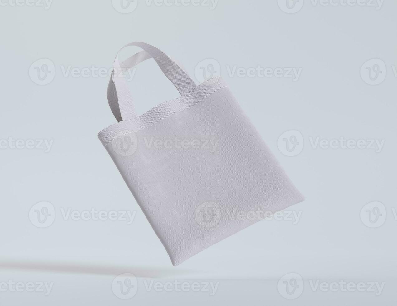 Tote bag white color and realistic texture rendering 3D photo