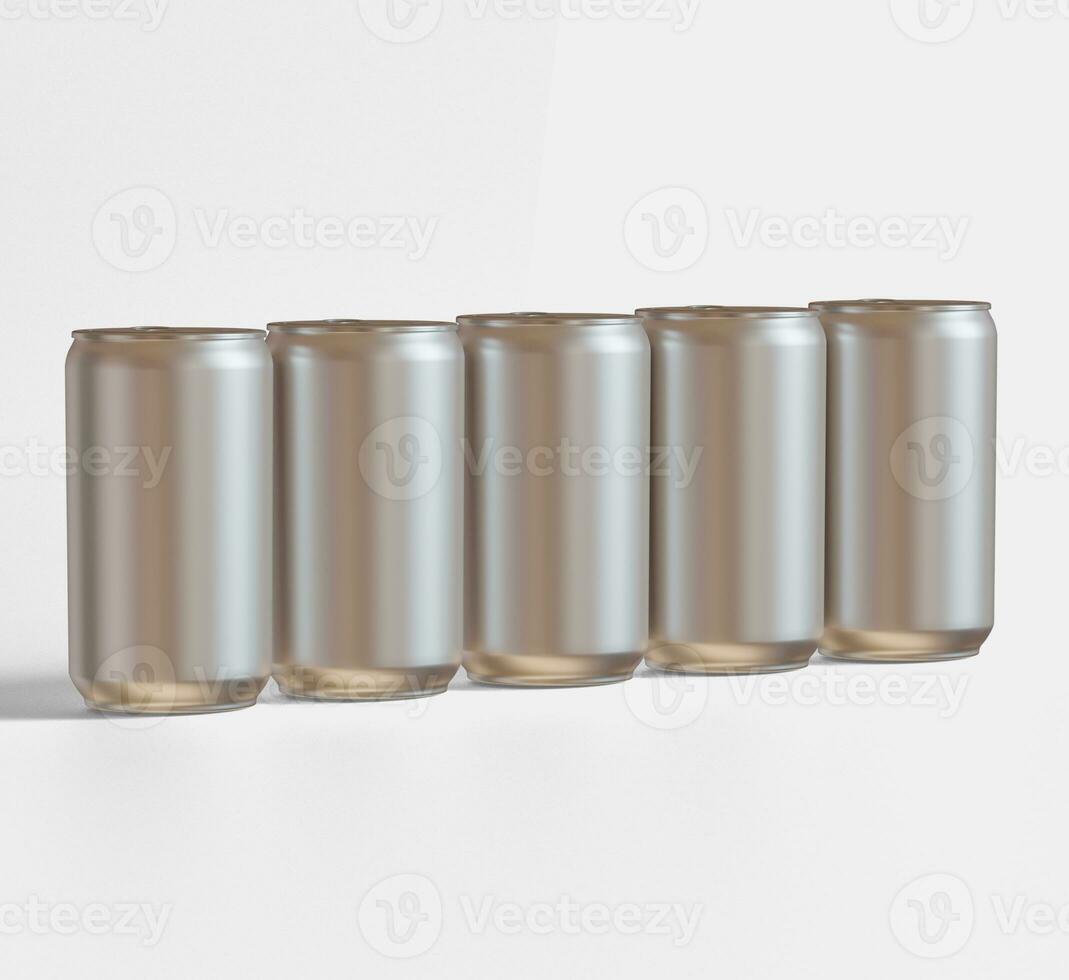 Soda can metalic texture and shiny with a realistic glossy or highlight rendering with 3D software illustration photo