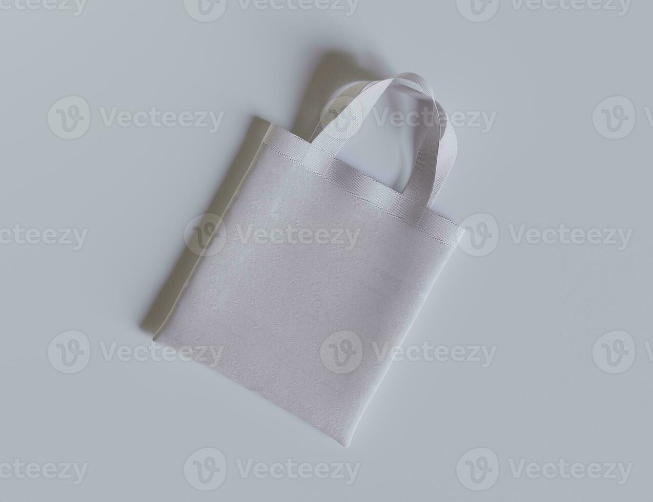 Tote bag white color and realistic texture rendering 3D photo